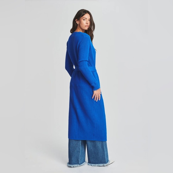 SER.O.YA KAMILA KNIT Duster CARDIGAN XS Royal Blue - Picture 9 of 9